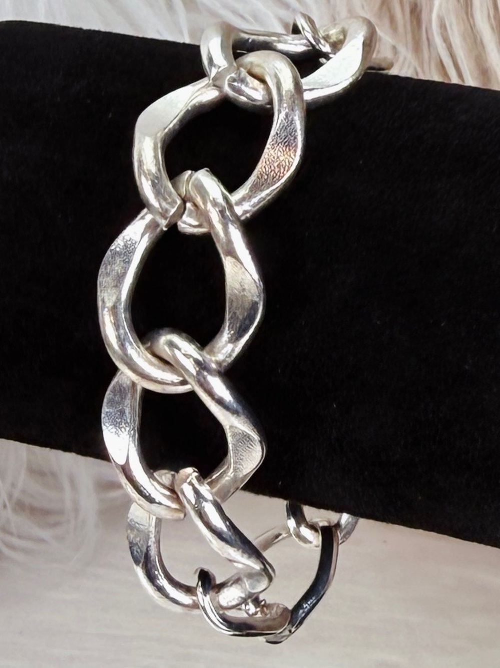 Silvertone Chunky Chain Link Statement Bracelet
